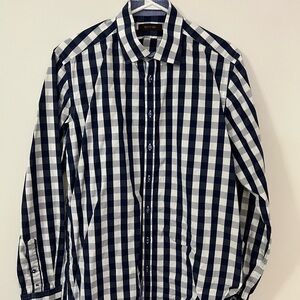 SAND Men's Blue and White Plaid Shirt